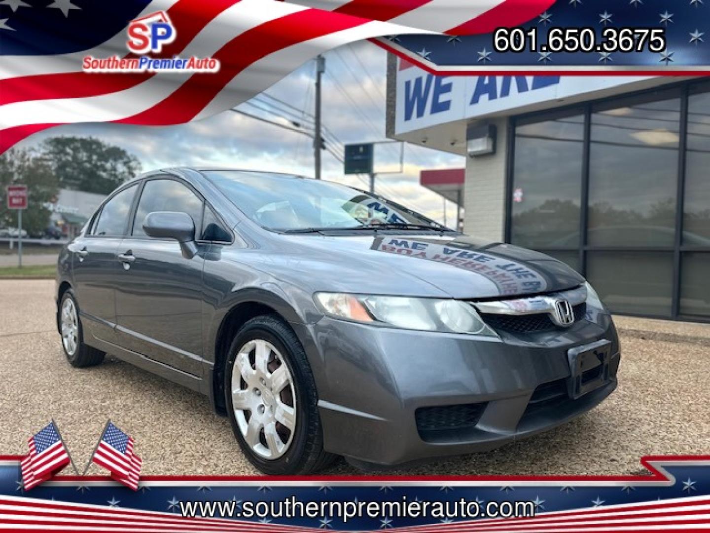 2010 GRAY HONDA CIVIC LX (2HGFA1F53AH) , located at 922 W. Beacon St., Philadelphia, MS, 39350, (601) 650-3675, 32.770447, -89.127151 - Photo#0